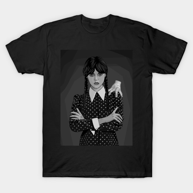 Jenna ortega black & white T-Shirt by Morishasha